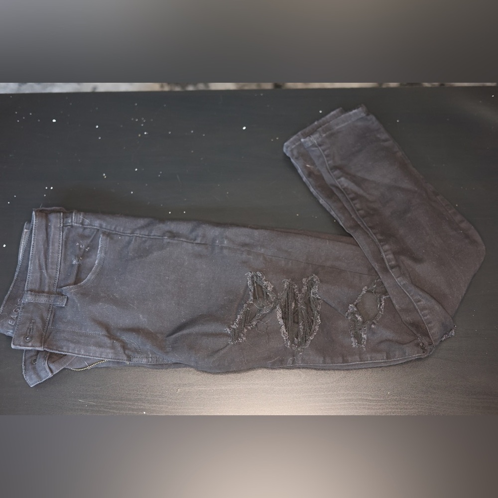 Distressed Black Jeans